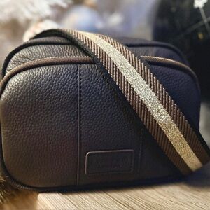 Pom Pom London CONKER dark brown Original Crossbody bag purse strap bundle NWT